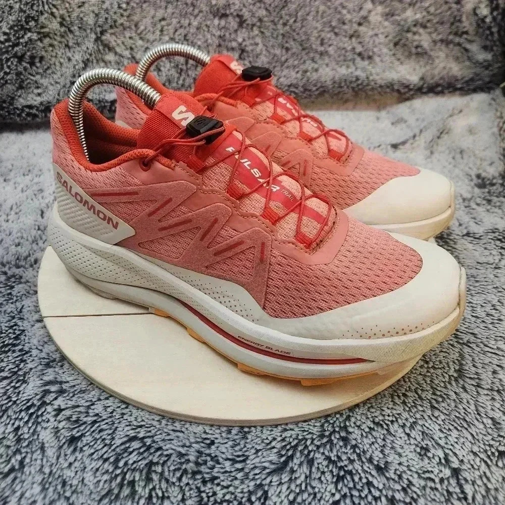 Salomon Pulsar Trail Rose Pink Nimbus Cloud Blazing Women's Size 8 Trail Running
